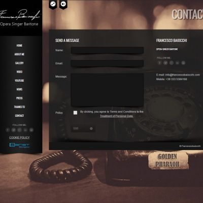 Pagina Contatti del sito internet di Francesco Baiocchi cantante d'opera baritono