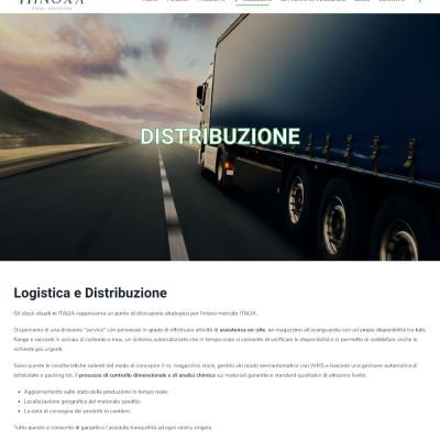 Pagina distribuzione del Sito Web Hinoxa