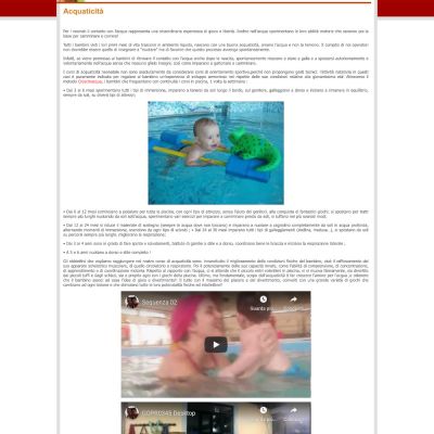 Pagina Acquaticità del sito internet di Delfino Club Teramo