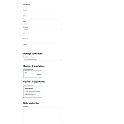 Pagina carrello one step del portale E-Commerce B2B FENP