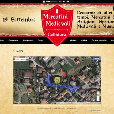Pagina luoghi e mappa del Sito Web Mercatini Medievali di Colledara