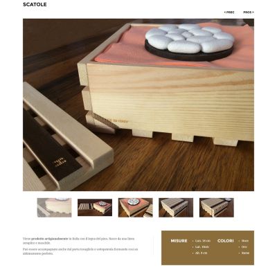 Pagina prodotti scatole del Sito Web Home Stone Italy lavorazione pietre Teramo