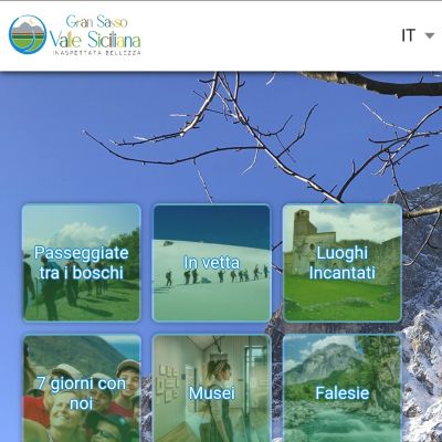Schermata Home dell'App Valle del Gran Sasso Android Apple