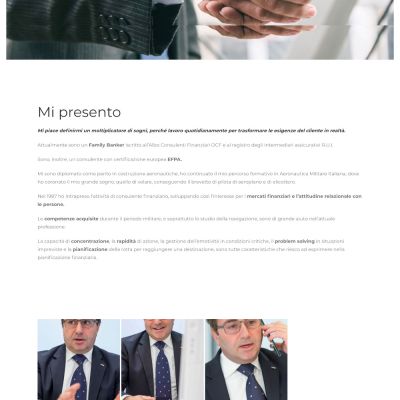 Pagina Chi Sono del sito internet di Michele Piergiovanni Family Banker
