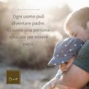 Grafica per la Festa del papà con padre e neonato