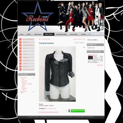 Pagina camicia armani del sito internet di Rubini Moda