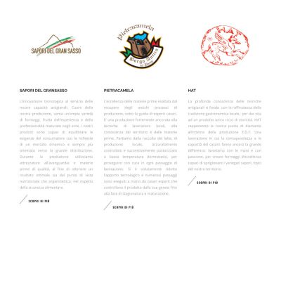 Pagina prodotti del sito internet sapori del gran sasso