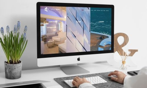 MockUp iMac sulla scrivania con Home Page del Sito dell'azienda Gruppo Rodi di Mosciano Sant'Angelo Teramo in Abruzzo