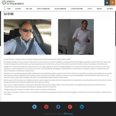 Pagina Su di me del sito internet Romolo di Francesco