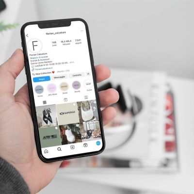 Mockup versione Mobile di Instagram della pagina Florian Calzature