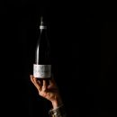 Mano uomo che tiene bottiglia Montepulciano D'Abruzzo DOC Tenuta Trium Notaresco Teramo Abruzzo
