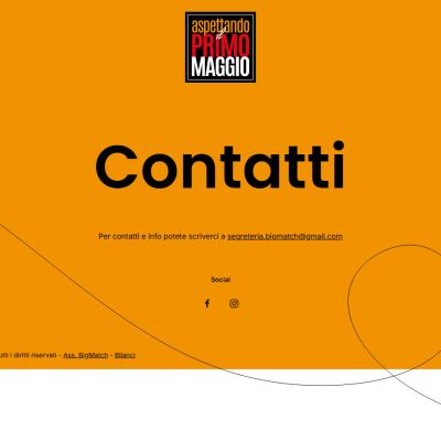 Pagina Contatti del sito internet di Aspettando Il Primo Maggio a Teramo