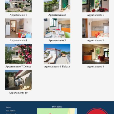 Pagina appartamenti del sito internet Villa Nettuno di Vieste
