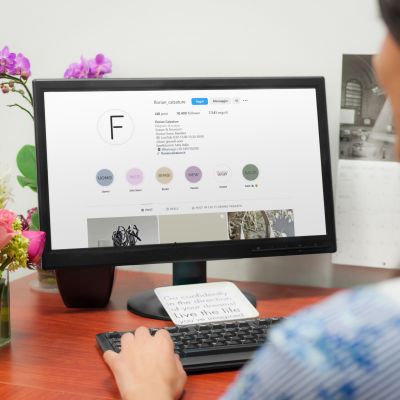 Mockup versione Desktop di Instagram della pagina Florian Calzature